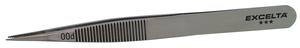 Excelta 00D 4.75inch Straight Strong Carbon Steel Tweezer With Serrated Tips