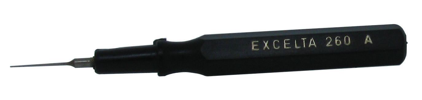Excelta 260A 2.5 Inch Mini Plastic Black Handle Spatula .010 Inch Tip