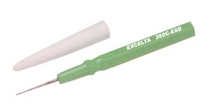 Excelta 260C-ESD 2.5 Inch Green Metal Handle Mini Spatula .020 Inch Tip