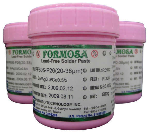 Shenmao PF606-P26-T4J Type 4 Sac305 Lead-Free Halogen-Free Solder Paste 500g Jar