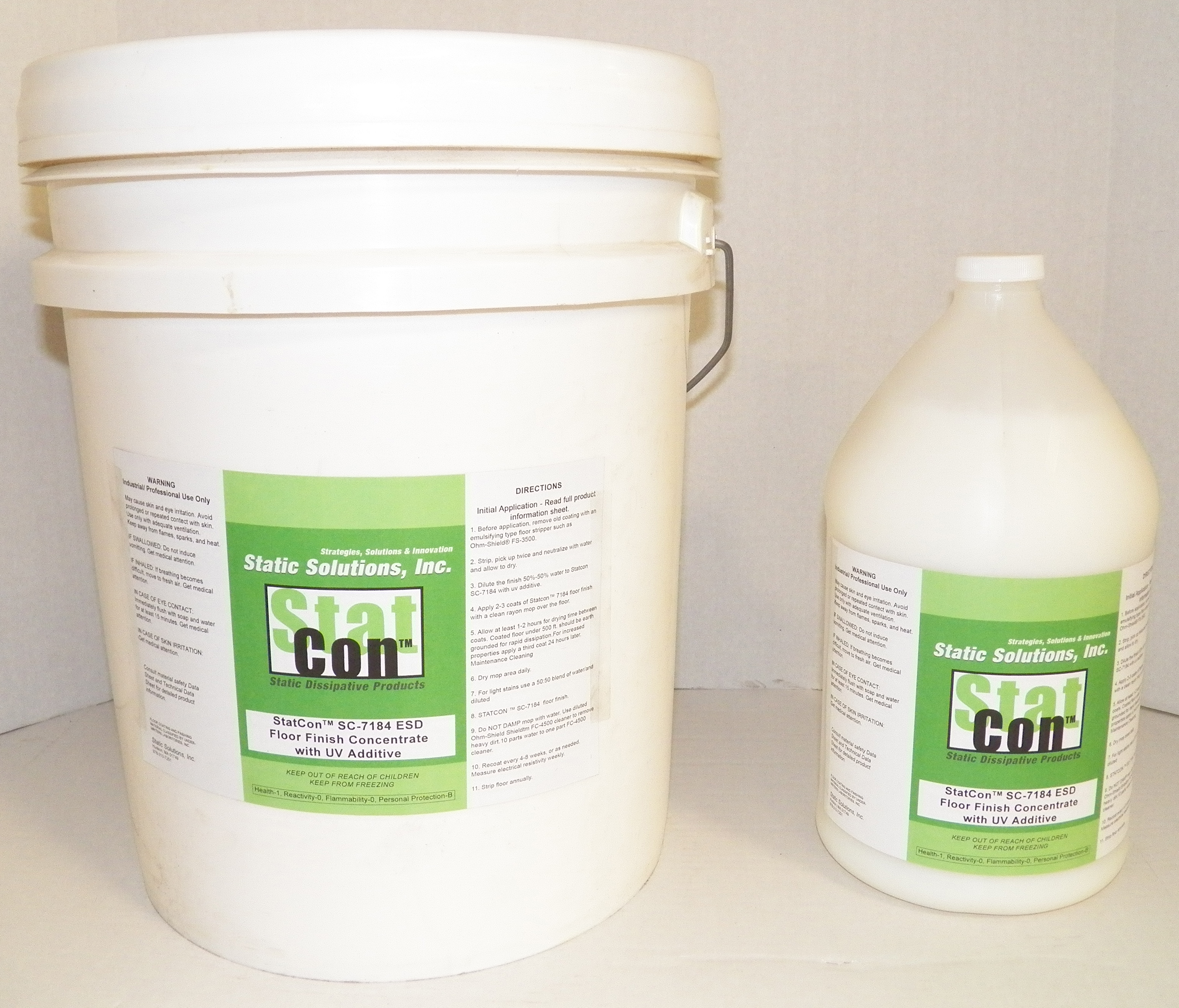 Static Solutions SC-7185 5 Gallon StatCon Staticide Biodegradable Floor Finish