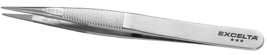 Excelta 00D-SA Straight Strong Neverust Tweezer With Serrated Tips