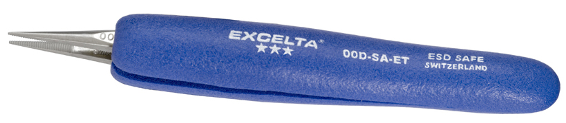 Excelta 00D-SA-ET 5.25inch Straight Strong Neverust Tweezer With Ergo Grips