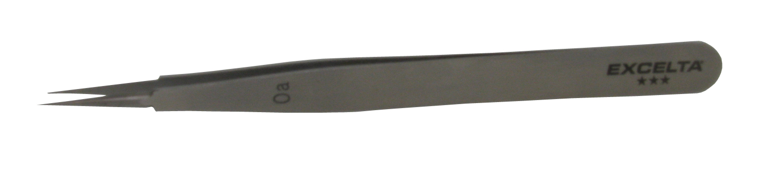 Excelta 0A 4.75inch Straight Round Carbon Steel Tweezer