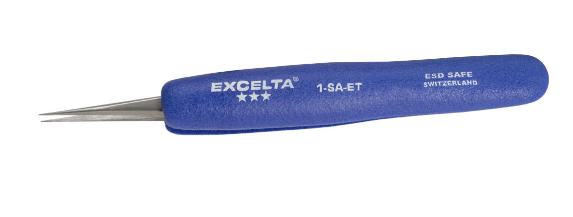 Excelta 1-SA-ET 5inch Fine Tip Neverust Tweezers