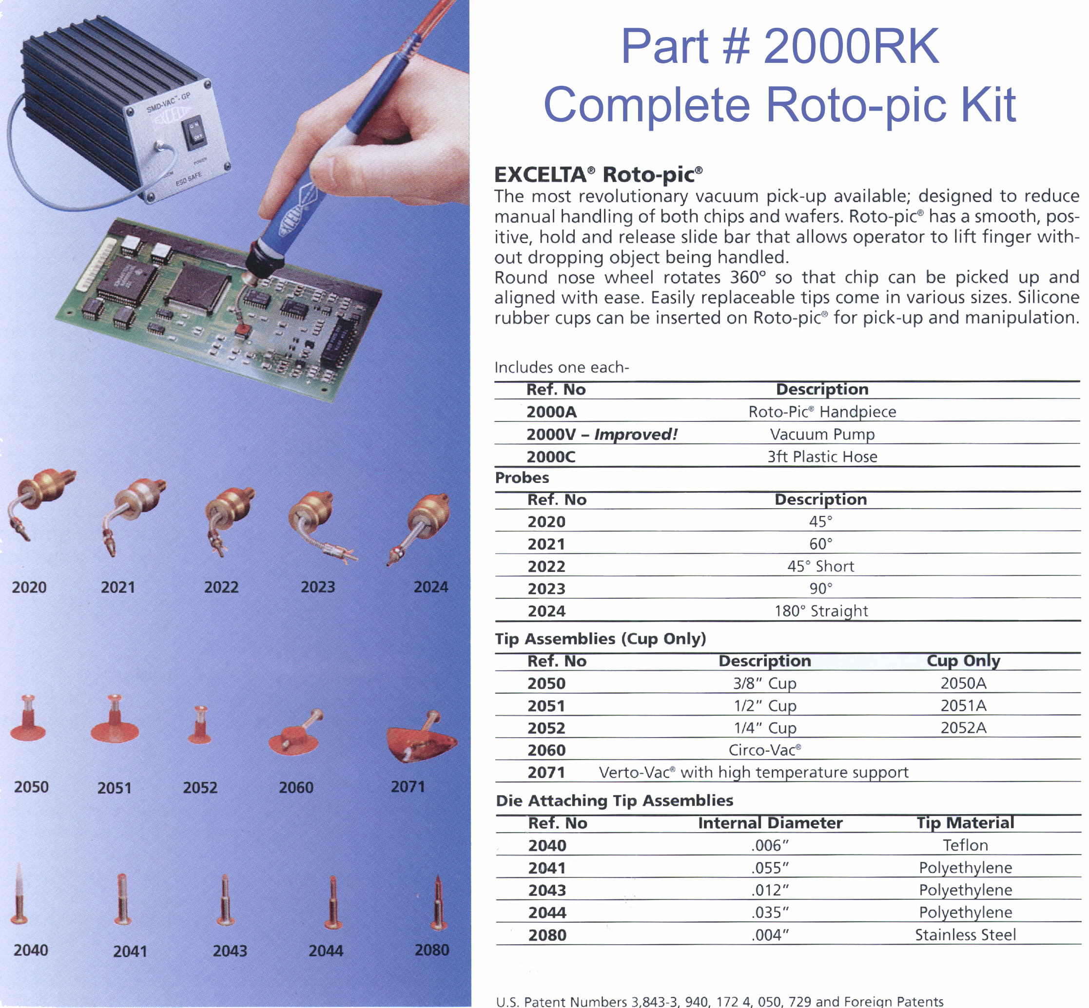 Excelta 2000RK Roto-Pic Vacuum Pickup Kit Details