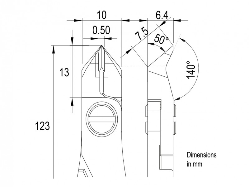 Ideal-Tek ES248ATX.CR.BGO High precision Ergo-tek Slim Tungsten carbide Cutters drawing