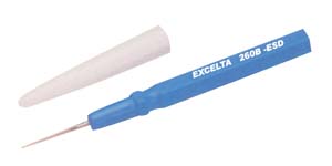 Excelta 260B-ESD 2.5 Inch Blue Metal Handle Mini Spatula .015 Inch Tip