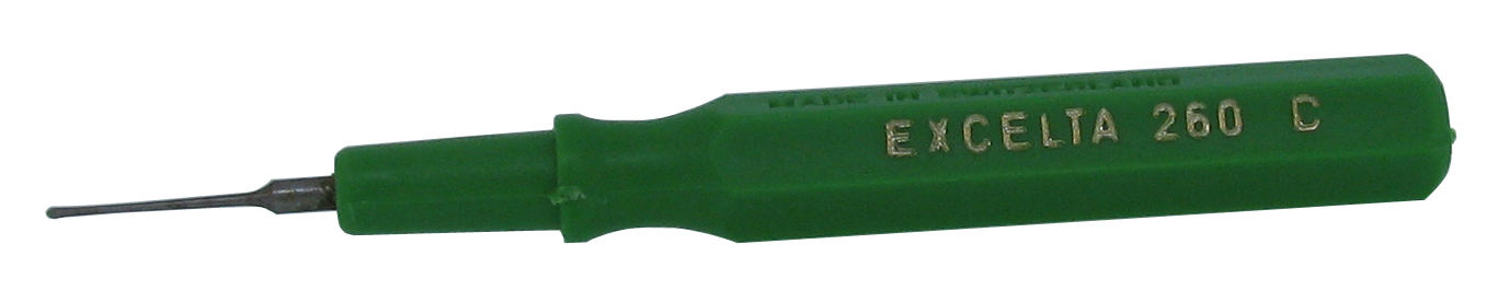 Excelta 260C 2.5 Inch Green Plastic Handle Mini Spatula .020 Inch Tip