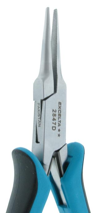 Excelta 2847D 5.5 Inch Medium Needle Nose Plier With Serrated Jaws