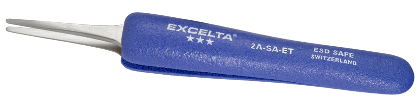 Excelta 2A-SA-ET 5.25 Inch Neverust Tweezer With Ergo Grips