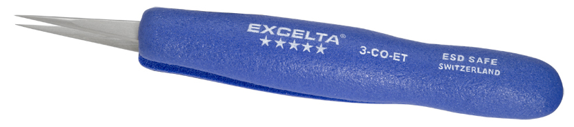 Excelta 3-CO-ET 5.25 Inch Straight Very Fine Forcep With Ergo Grips