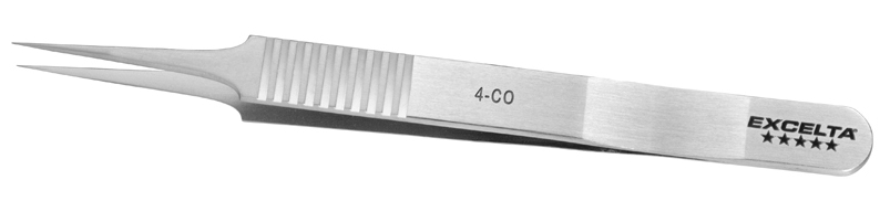 Excelta 4-CO 4.38 Inch Straight Tapered Ultra Fine Tip Forcep