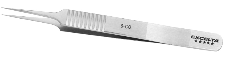 Excelta 5-CO 4.25 Inch Straight Tapered Ultra Fine Tip Forcep