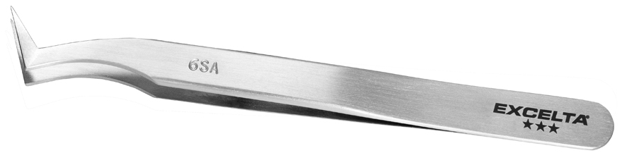 Excelta 6-SA 4.5 Inch Angled Neverust Tweezer