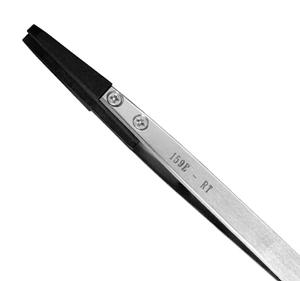 Excelta 159E-RT Straight Soft Replaceable .120in. Tip 5in. Carbofib Tweezer