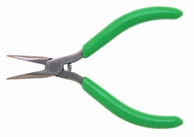 Xcelite CN255V 5inch 60deg Curved Nose Pliers With Green Cushion Grips and Serrated Jaws