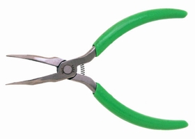 Xcelite CN7776 6inch 60deg Curved Long Nose Pliers With Green Cushion Grips
