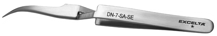 Excelta-Reverse Action Tweezer-DN-7-SA-SE-Curved-Fine Tip Full View