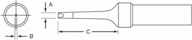 Weller ETR .062inch x .044inch x .625inch Narrow Screwdriver Tip for PES51 Soldering Pencil