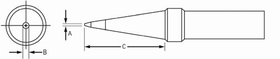 Weller ETT .024inch .036inch x .625inch ET Series Conical Tip for PES51 Soldering Pencil