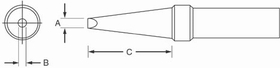 Weller ETV .024inch x .000inch x .700inch ET Single Flat Tip