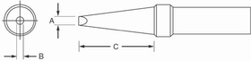 Weller ETV .024inch x .000inch x .700inch ET Single Flat Tip for PES51 Soldering Pencil