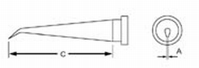 Weller LT1SLX 0.012 x 0.76 Inch Long Bent Round Solder Tip