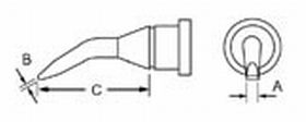 Weller LT4X 0.047 x 0.59 Inch WSP80 Bent Chisel Solder Tip