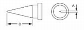 Weller LTCS 0.126 x 0.43 Inch WSP80 Round Solder Tip
