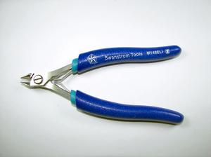 Swanstrom M148ELI Micro, Tapered/Relieved-Head, Super-Flush Cutter w/Blue Ergonomic Handles.