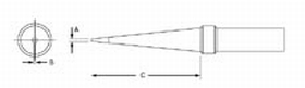 Weller PTS8 .015 x 1.0inch x 800° PT Series Long Conical Tip for TC201 Series Iron