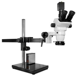 Scienscope-Trinocular Microscope-SSZ-II- Gliding Arm Boom Stand