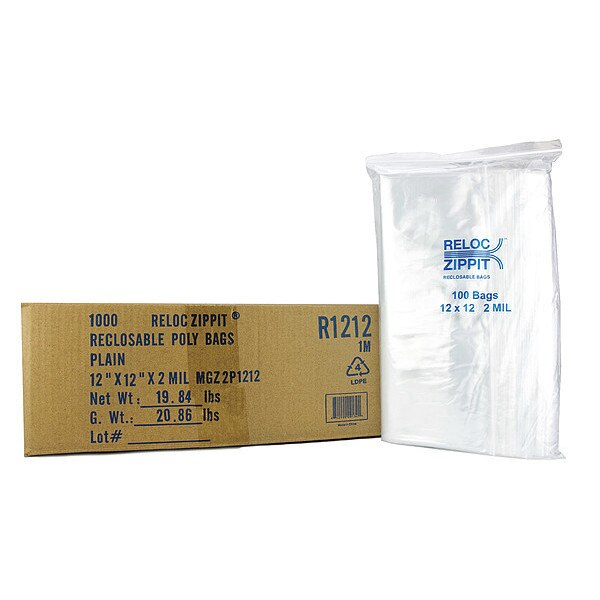 R1212, CLEAR BAG 12X12, 1000-Case