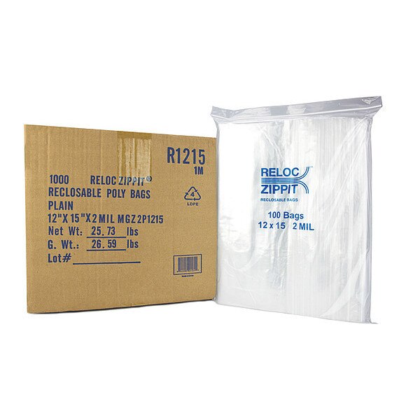 R1215, CLEAR BAG, 12X15, 1000-Case-1000,zip lock