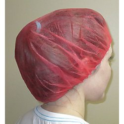 110NWI-10-24-RED, Bouffant Caps 1000/case